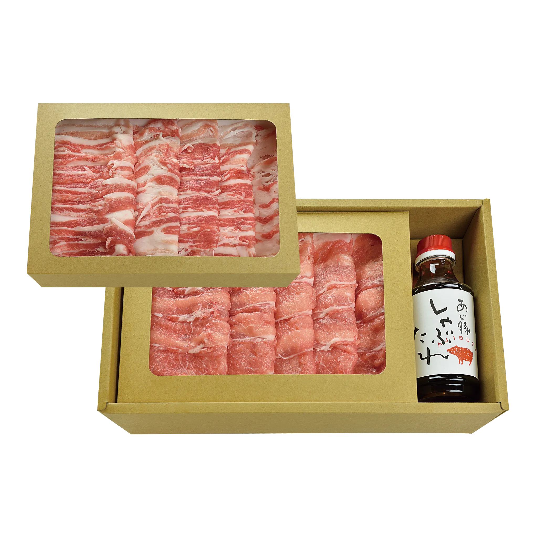 バラしゃぶ５００g　ロースしゃぶ５００gしゃぶタレ１本の３点ギフトセット